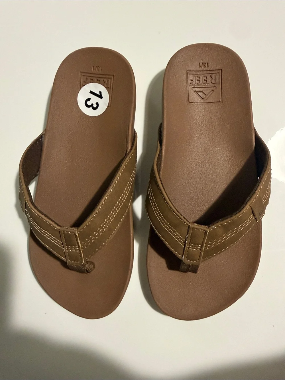 Reef Kids Brown Flip Flop Sandals Sz 13/1